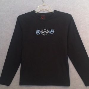 AUSTIN CLOTHING CO Soft Comfy Cozy Lounge Leisure Top w/Sparkly Snowflake Design